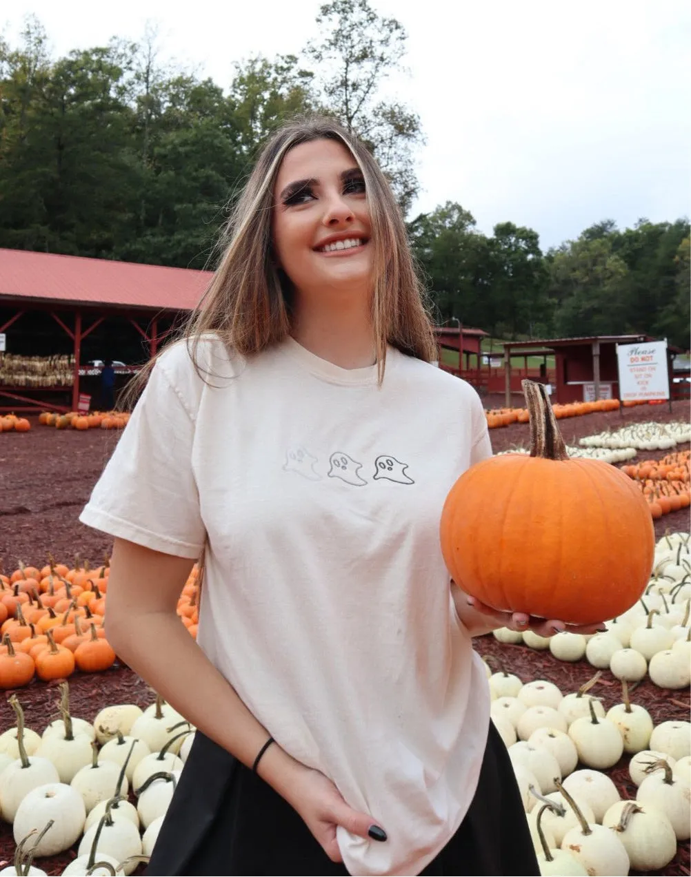 3 Ghost Embroider Tee