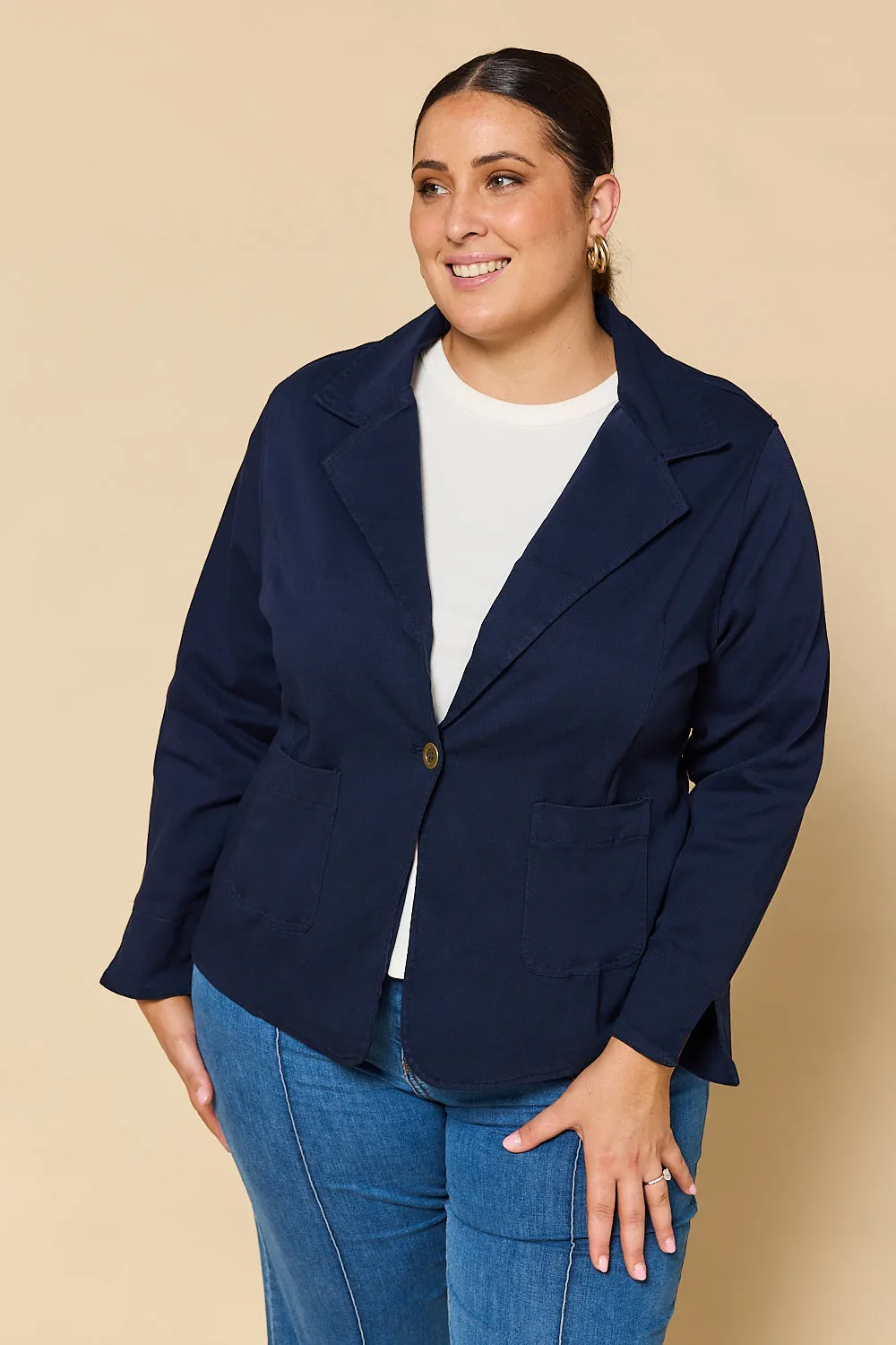 Adrift Ponte Blazer in Navy