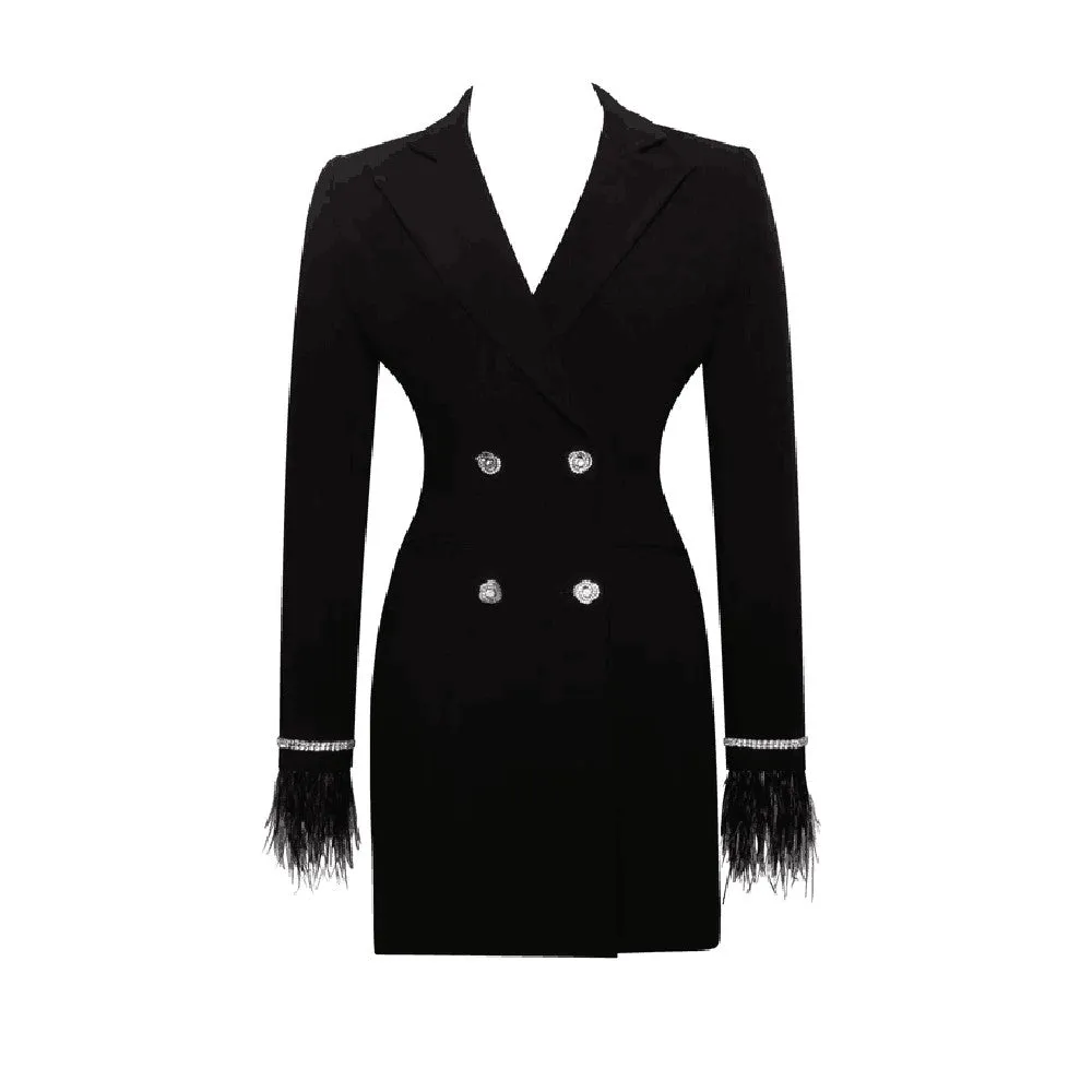 BATIA Blazer Dress with Feathers Bodycon