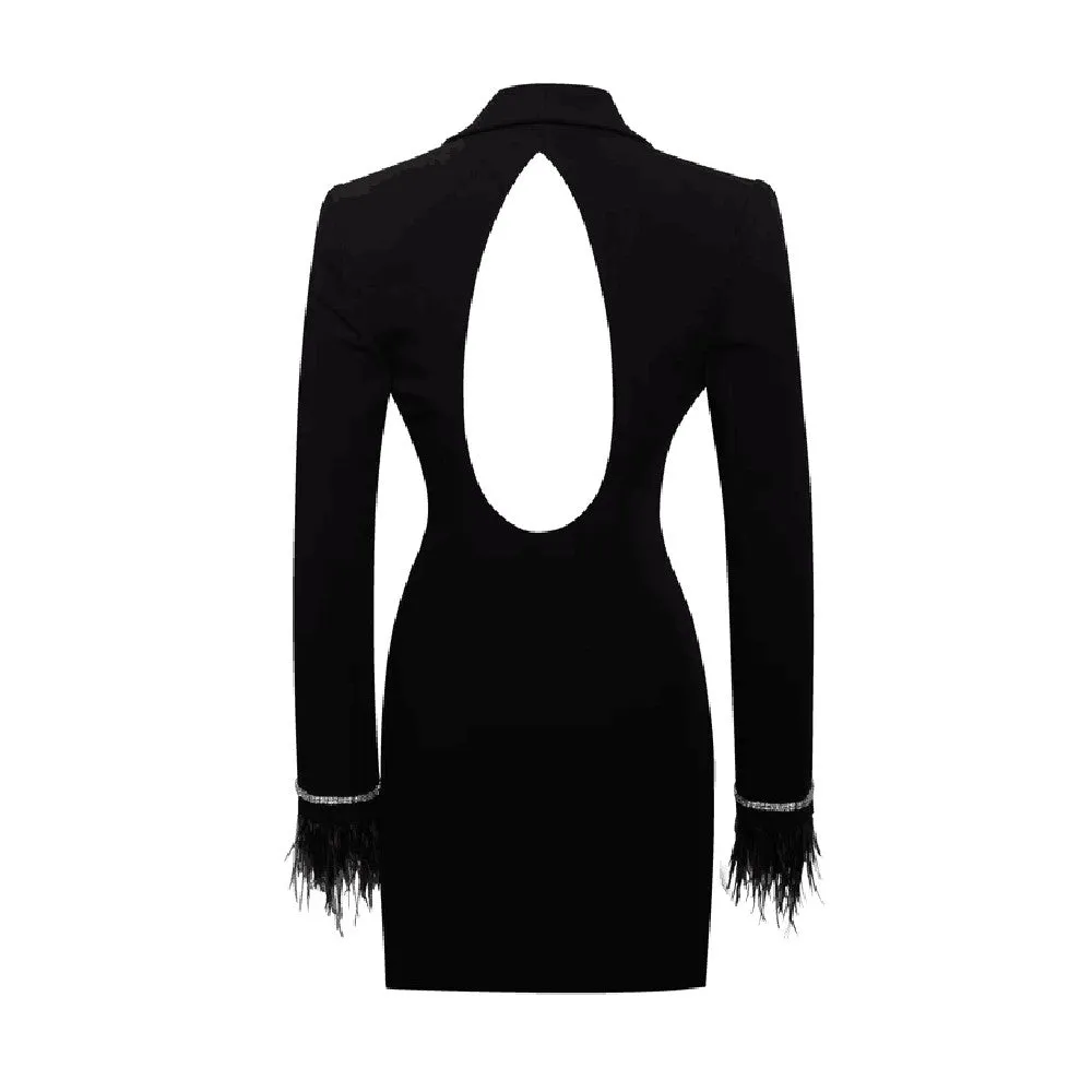 BATIA Blazer Dress with Feathers Bodycon