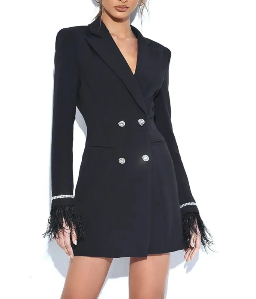 BATIA Blazer Dress with Feathers Bodycon