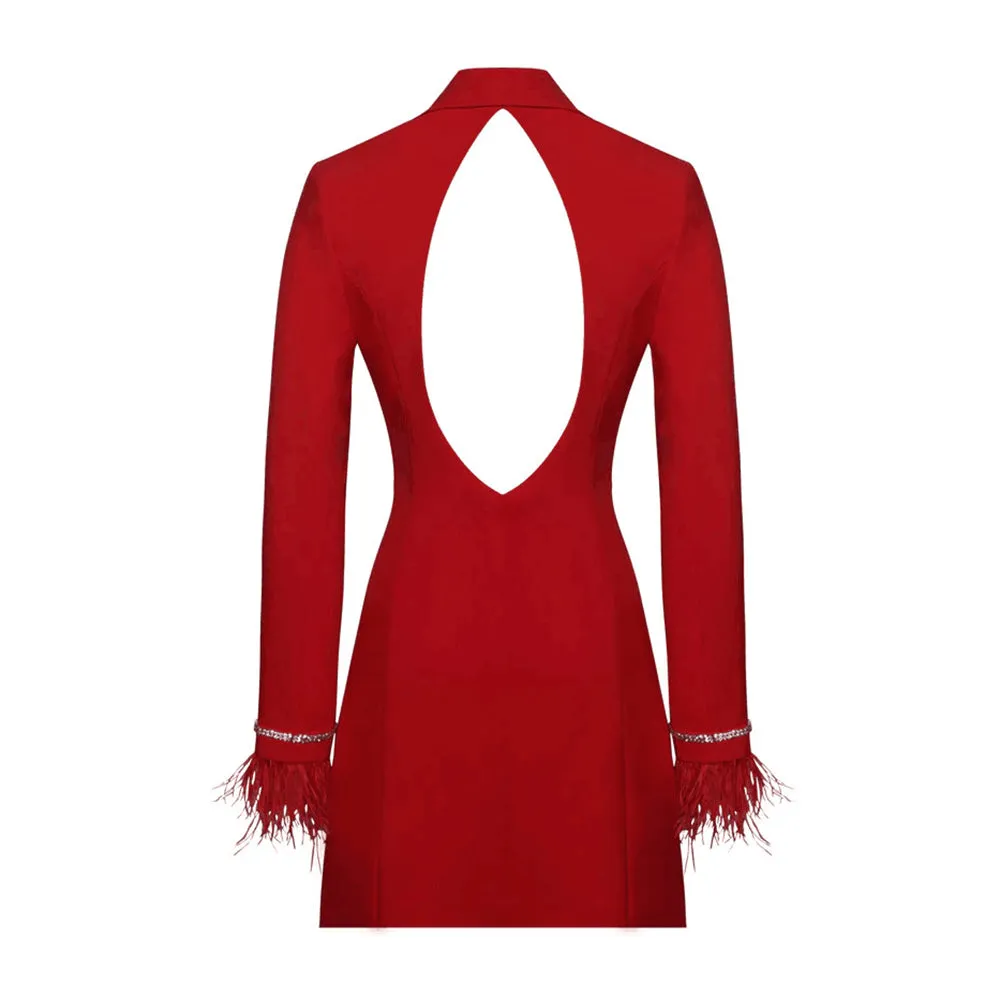 BATIA Blazer Dress with Feathers Bodycon