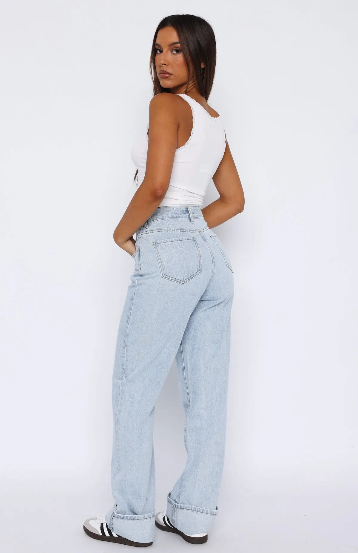 Light Blue Blair High-Rise Wide-Leg Jeans for Women