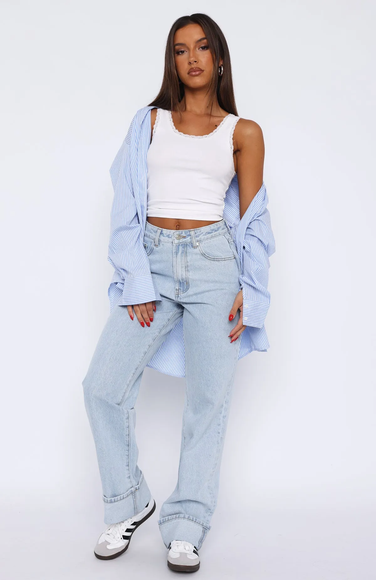 Light Blue Blair High-Rise Wide-Leg Jeans for Women