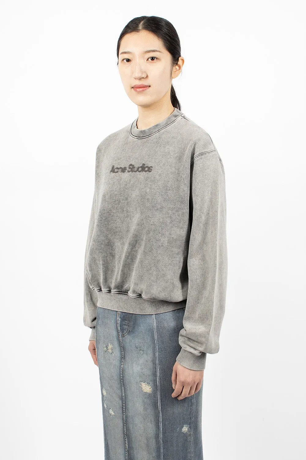 Blurred Logo Sweatshirt Faded Grey