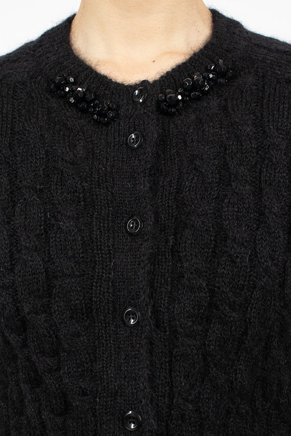 Cable Knit Cardigan Black