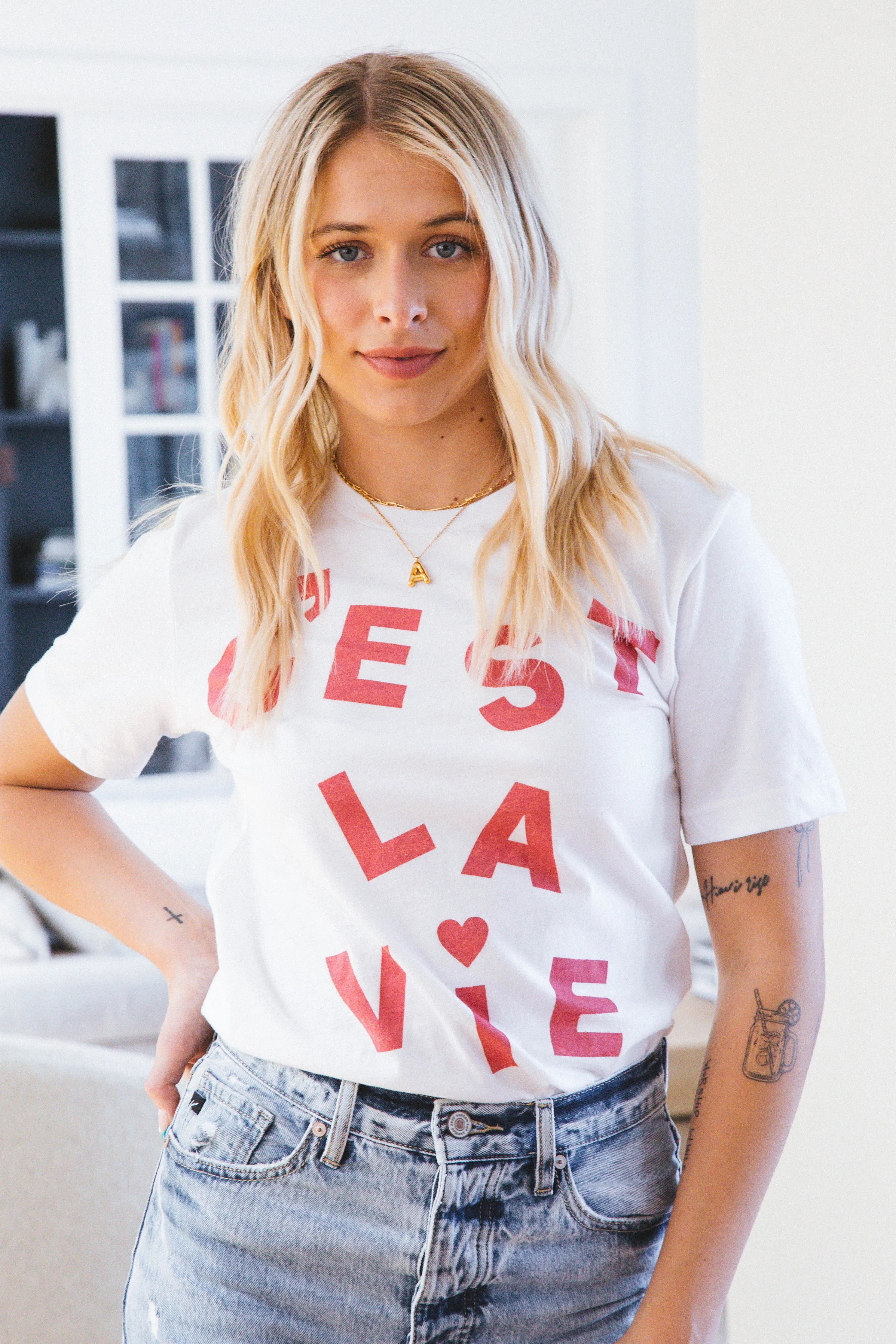 C'est La Vie Graphic Tee, White