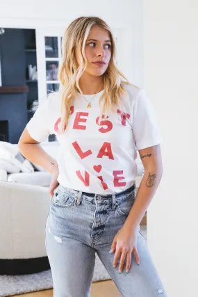 C'est La Vie Graphic Tee, White