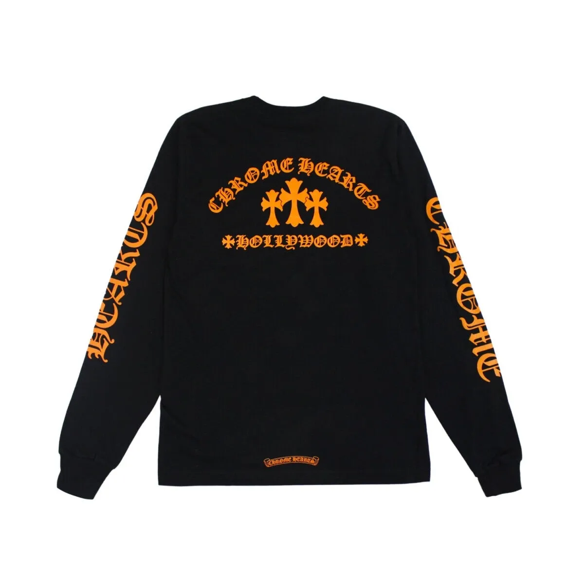 CHROME HEARTS ORANGE CEMETERY CROSS LONG SLEEVE BLACK