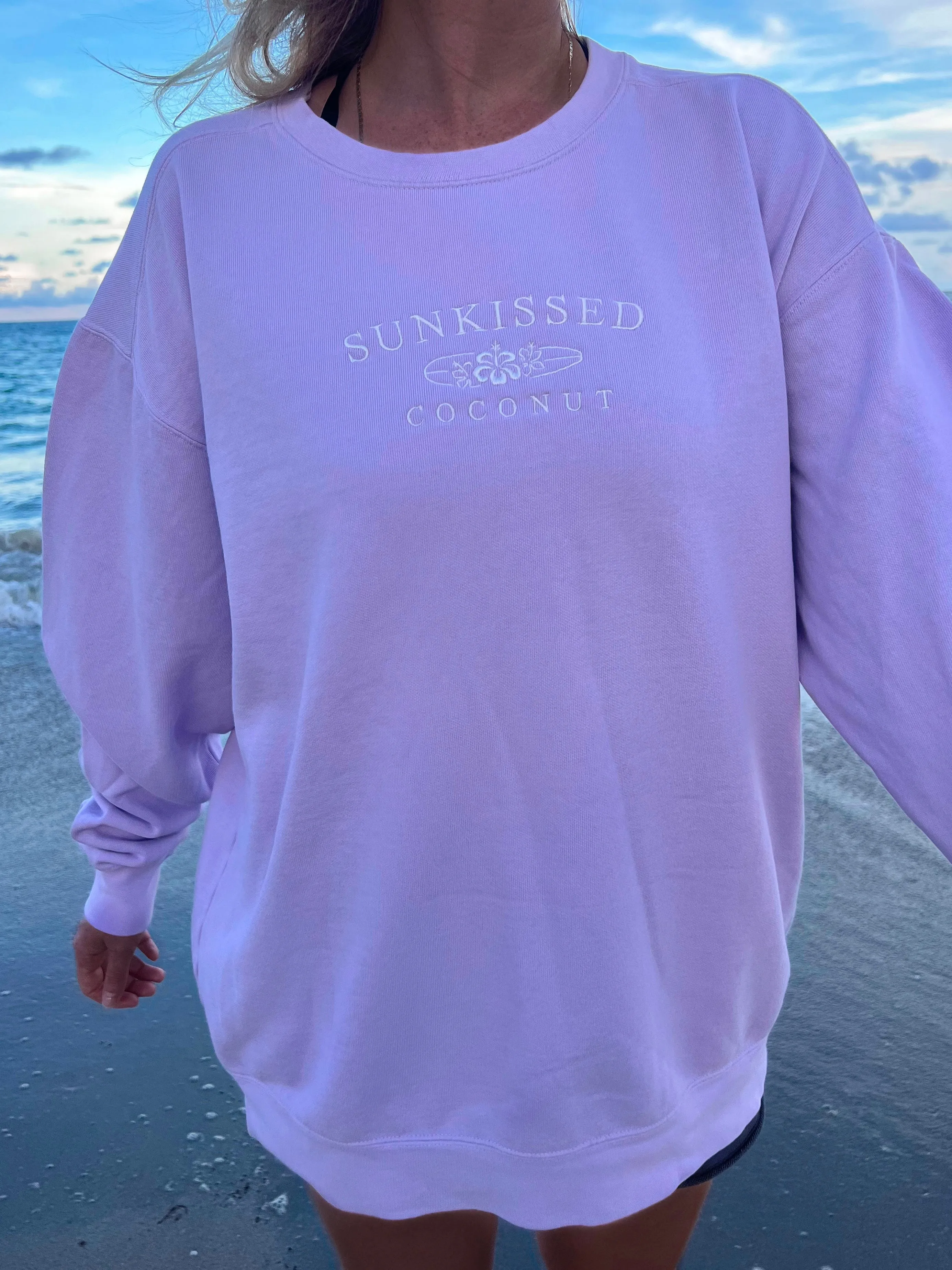 comfort colors Embroider Sunkissedcoconut Sweatshirt