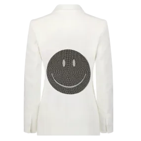 Crystal Black Smile Blazer - White