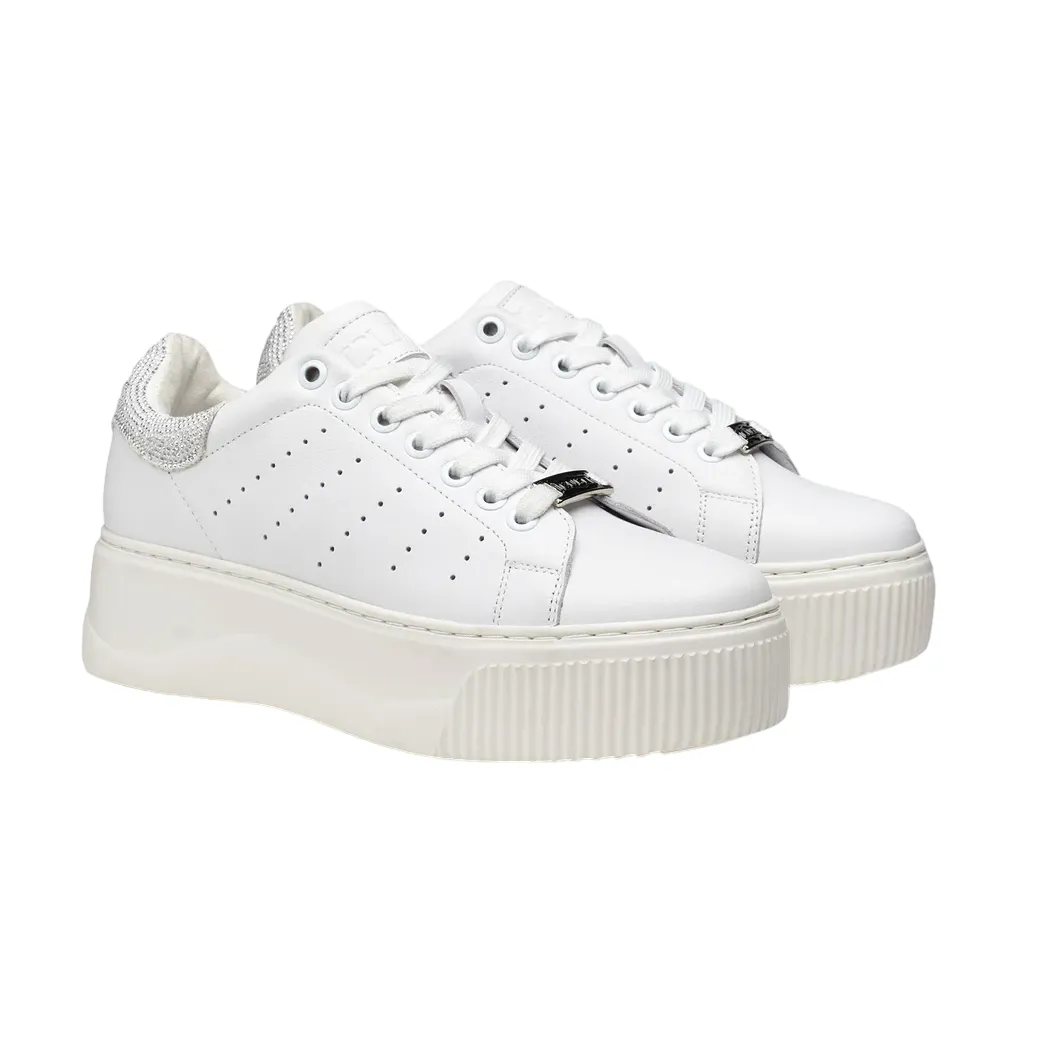 Cult shoe women's sneakers in leather with glitter application Perry 3162 CLW316220 white