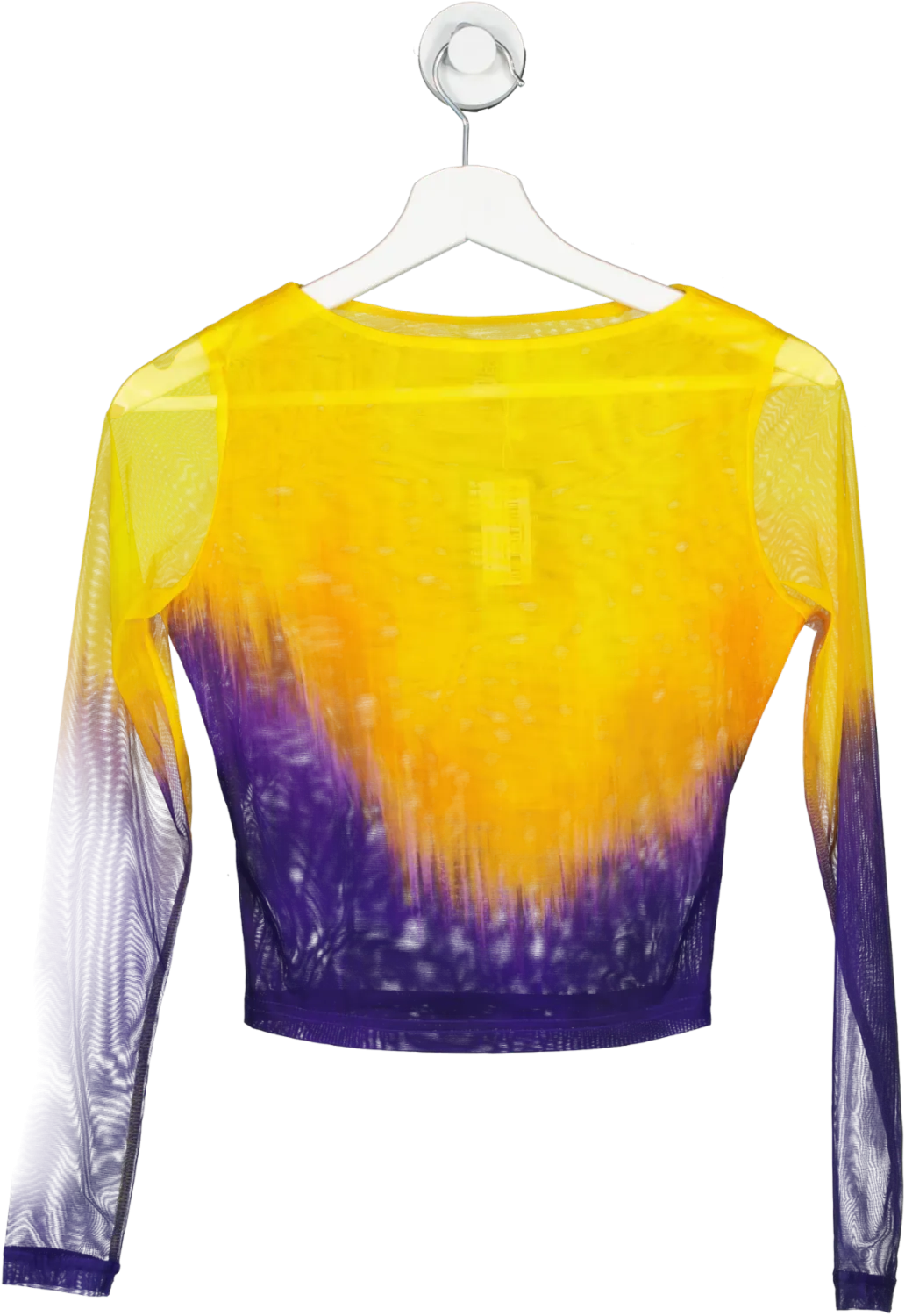 Farai London Yellow Fleur Violet Honey Long Sleeve Mesh Top UK XS