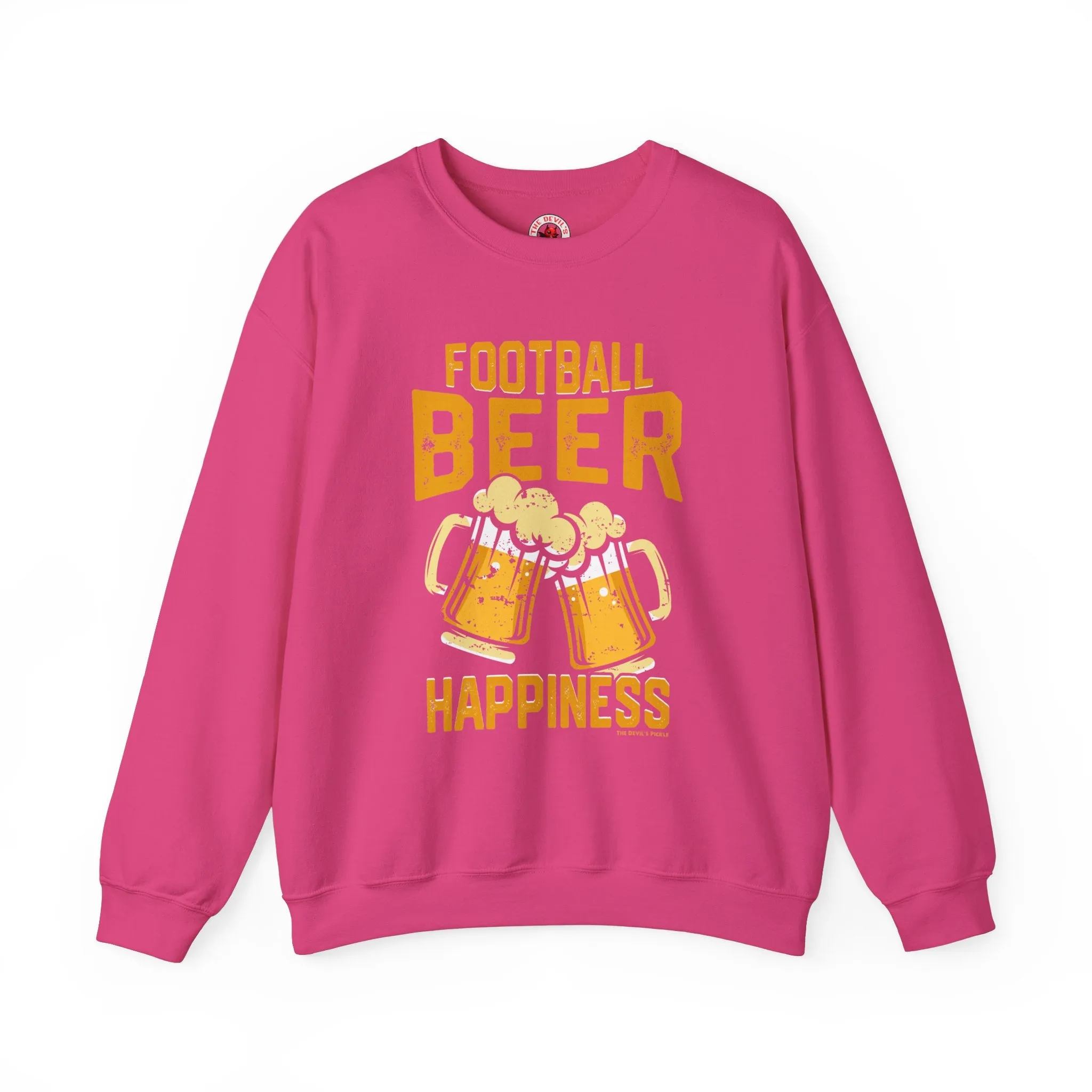 Football Beer and Happiness Crewneck Sweatshirt