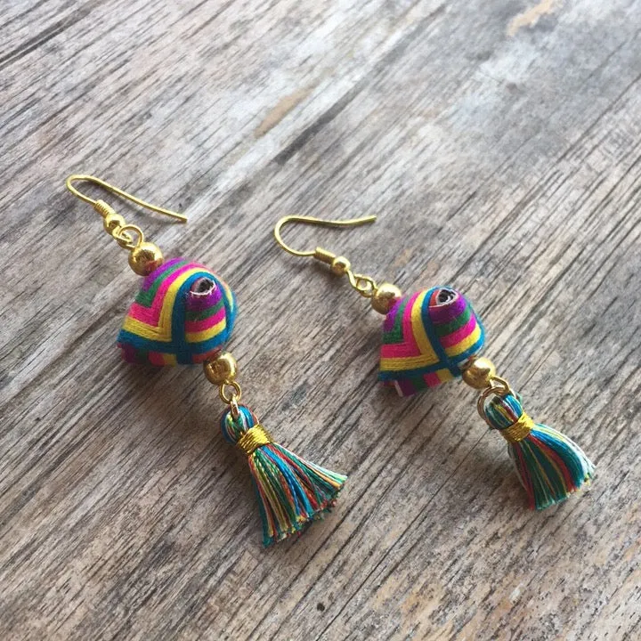 Hand Woven Colorful Tassel Earrings