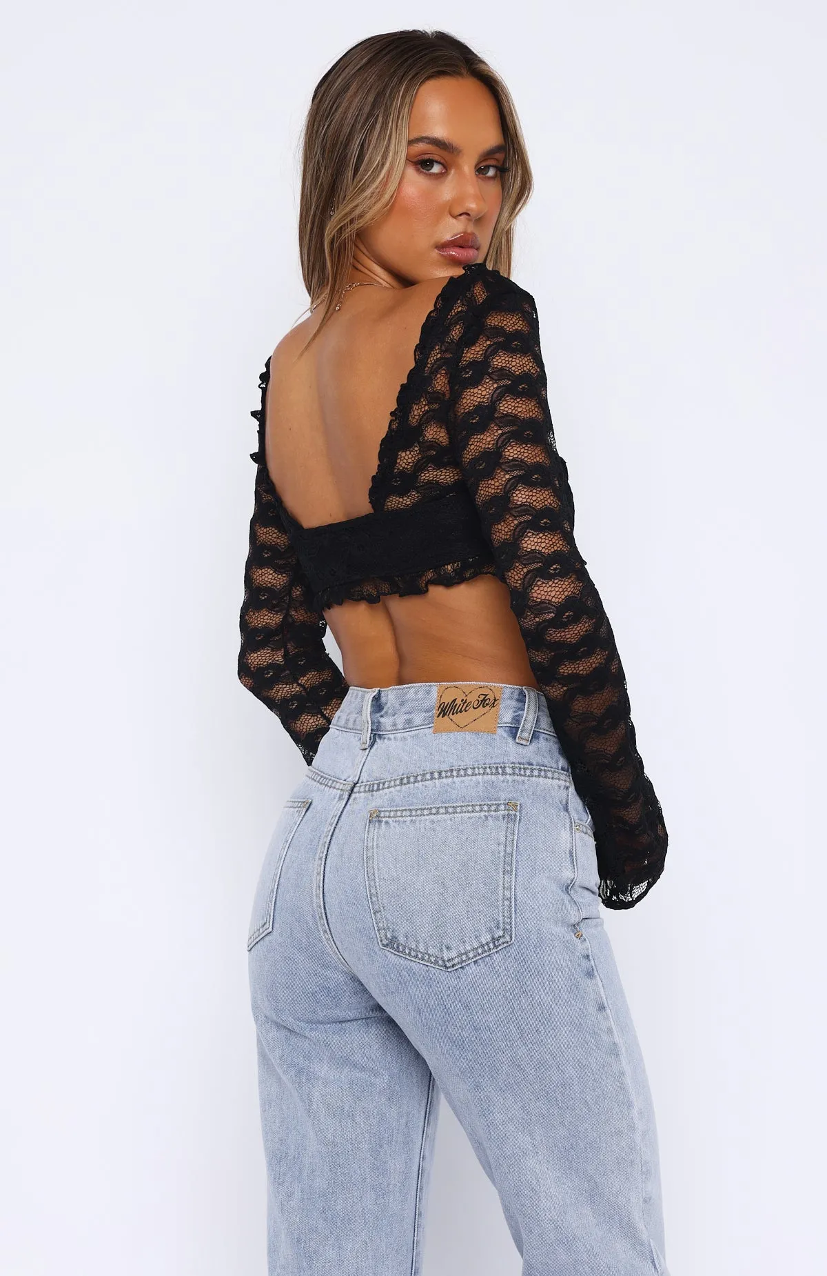 Hot For Me Long Sleeve Crop Black