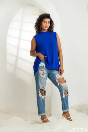 JEZZA Blue Colour Women's Casual Top 44012