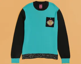 Killer Acid x The Bindle Conspiracy World Wide Teal & Black Sweater