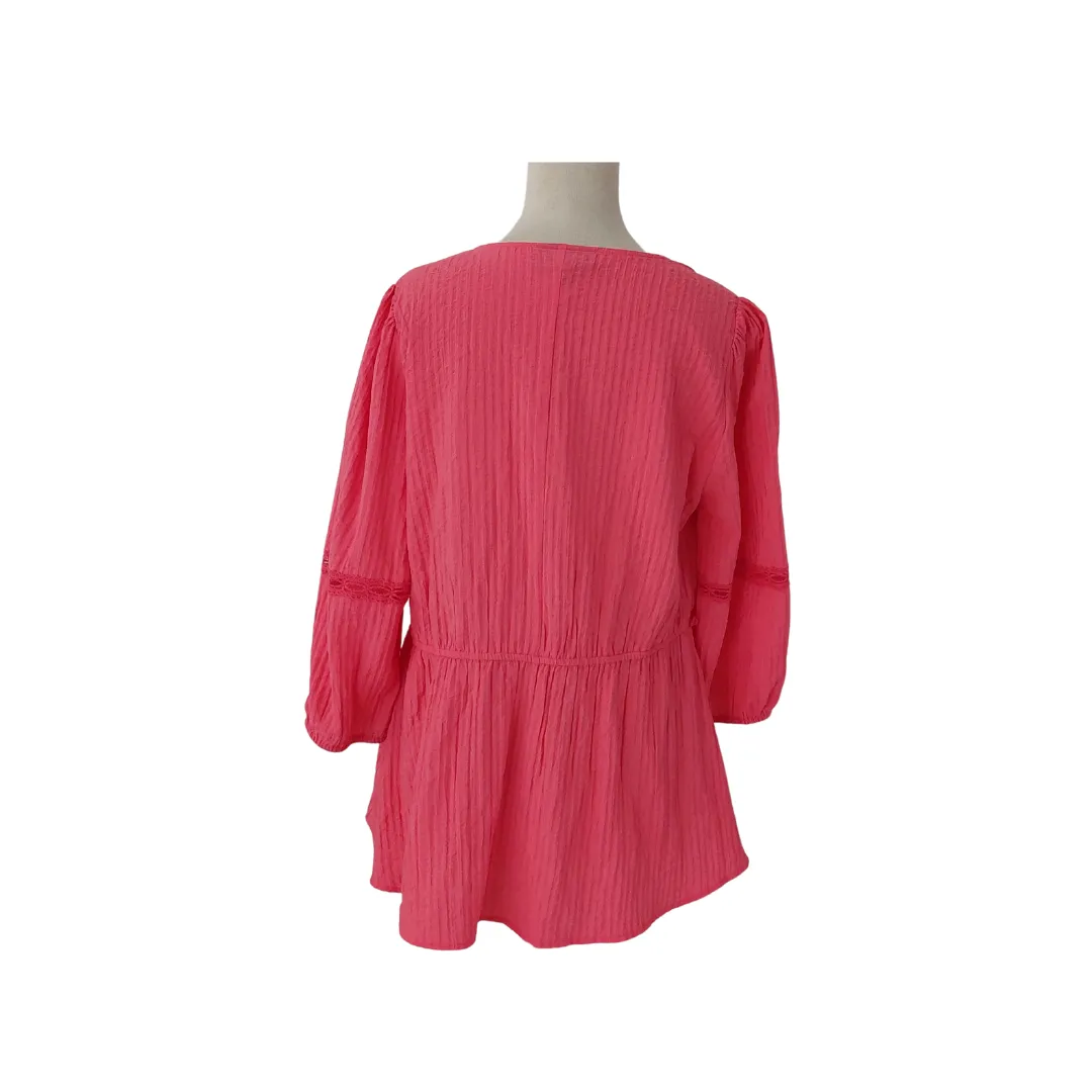 Lane Bryant Pink V-neck Blouse | Pre loved |