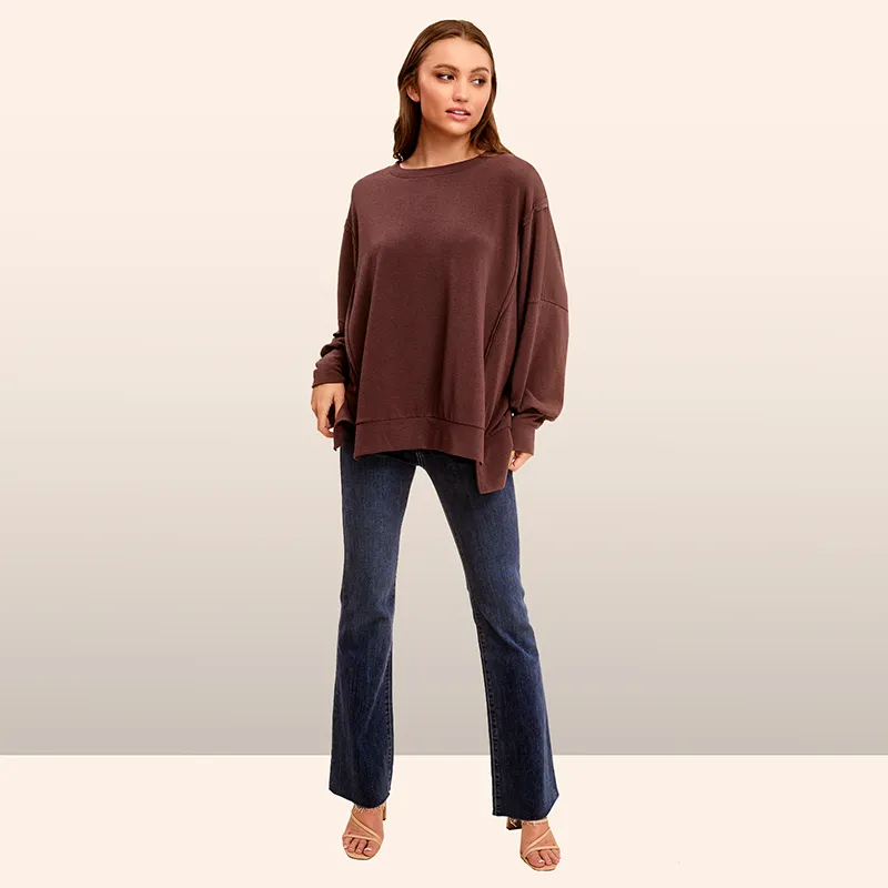 Long Sleeve Crepe Weekender Top