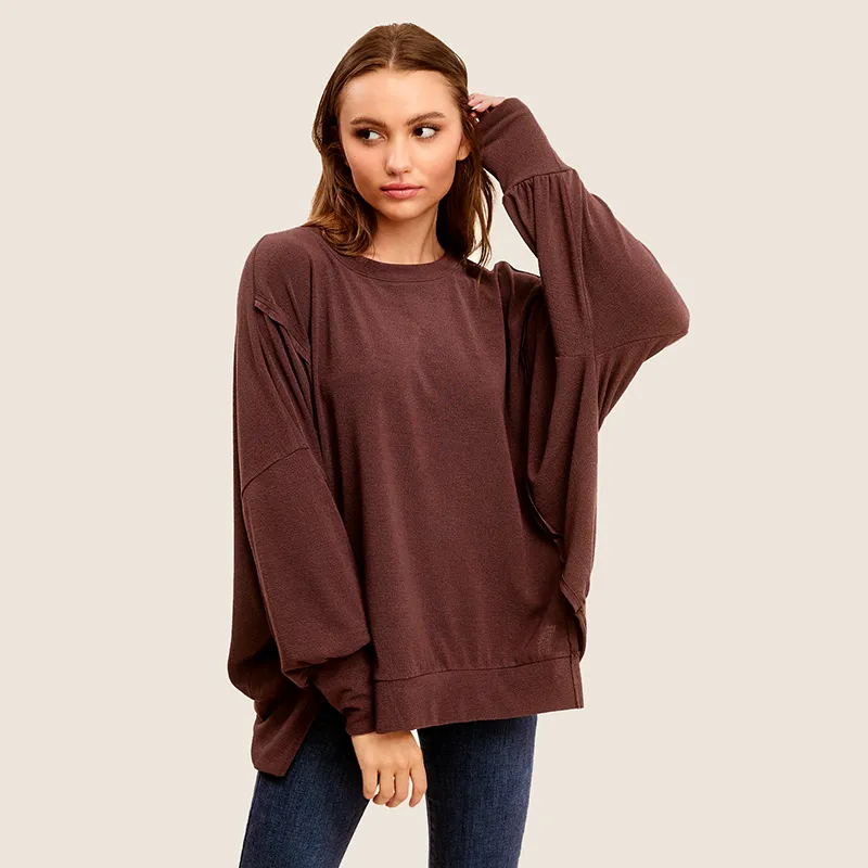 Long Sleeve Crepe Weekender Top