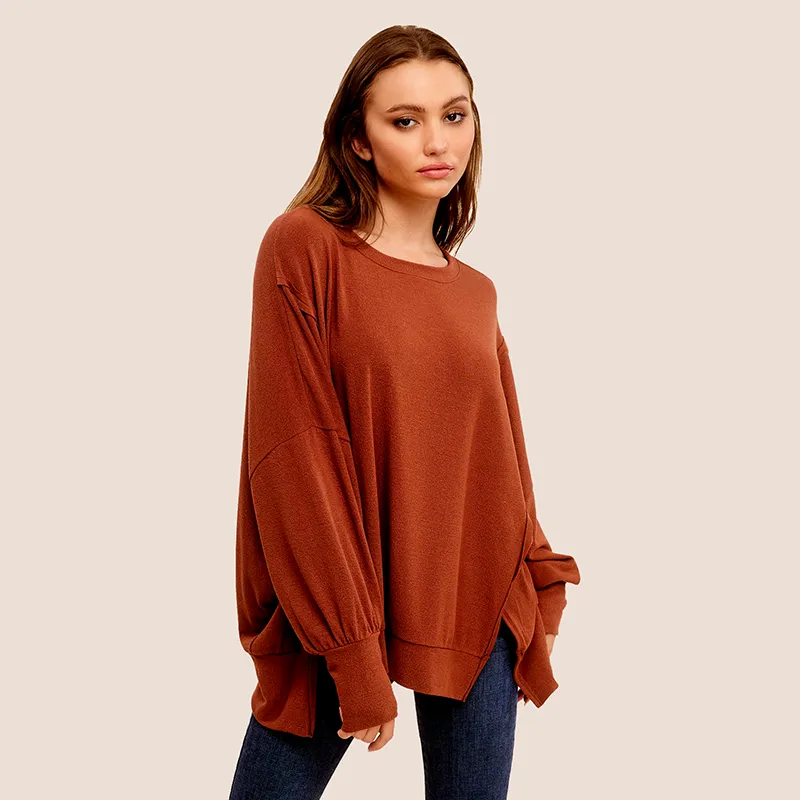 Long Sleeve Crepe Weekender Top