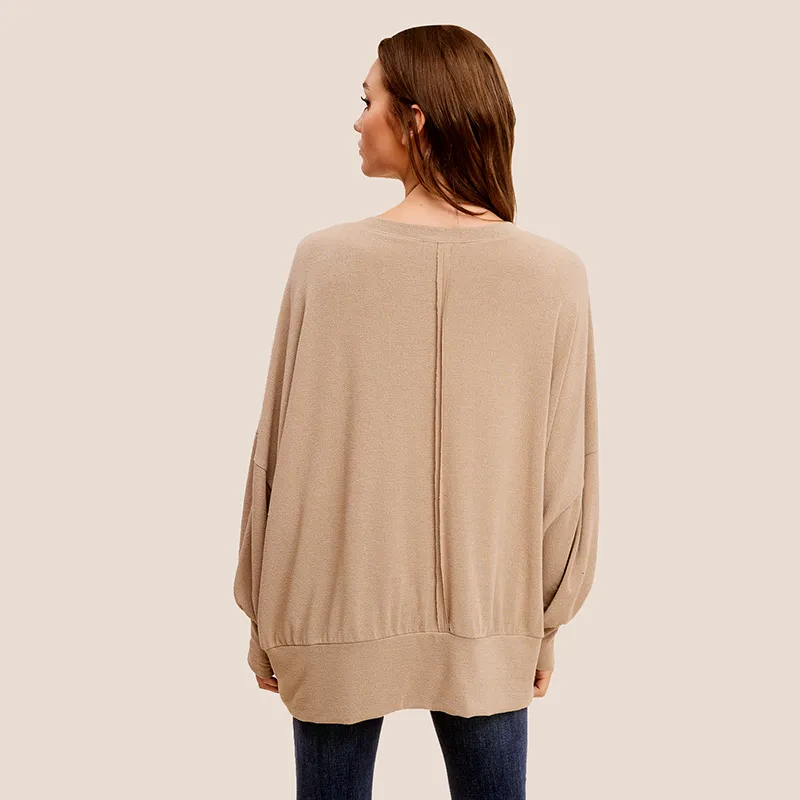 Long Sleeve Crepe Weekender Top