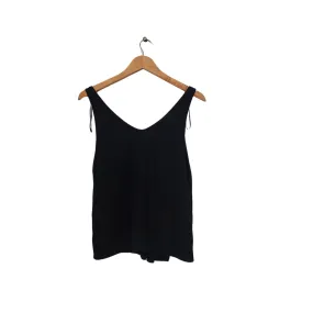 Massimo Dutti Navy Beaded neckline Sleeveless Top | Gently Used |