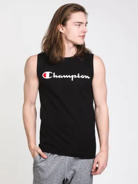 MENS SCRIPT MUSCLE TANK - BLACK - CLEARANCE