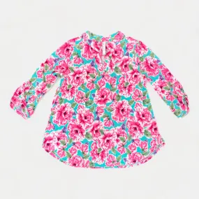 Mint & Pink Spring Floral Lizzy Top [NO RETURNS]