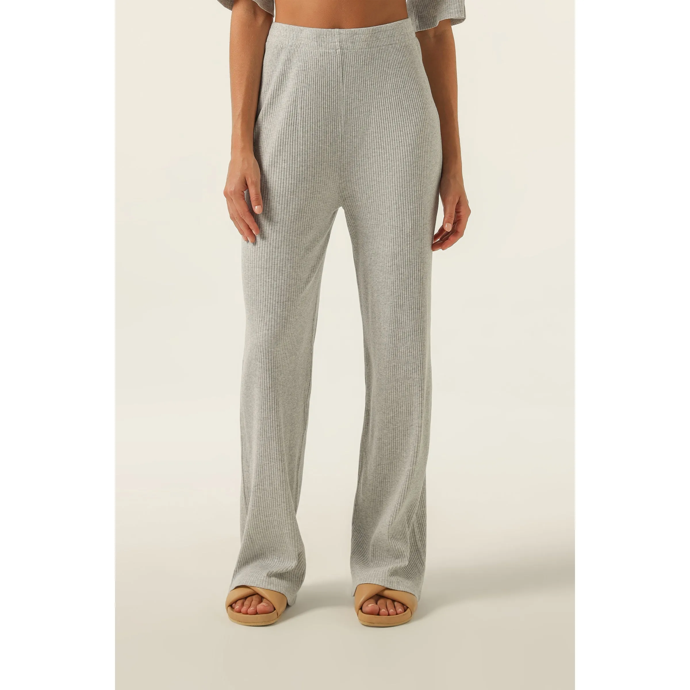 Nude Lucy- Nude Lounge Ribbed Pant in Grey Marle