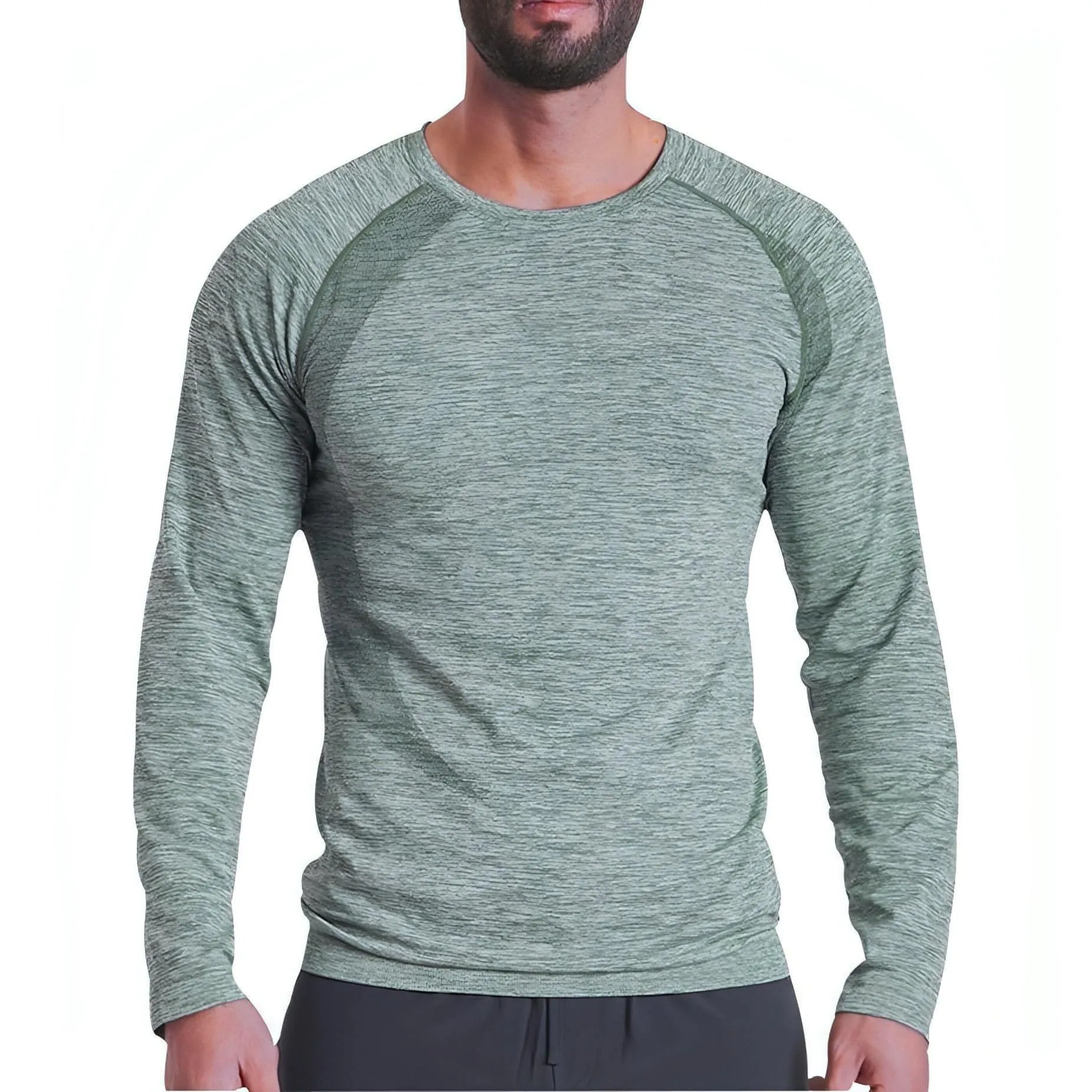 Ohmme Orion Long Sleeve Mens Yoga Top - Green