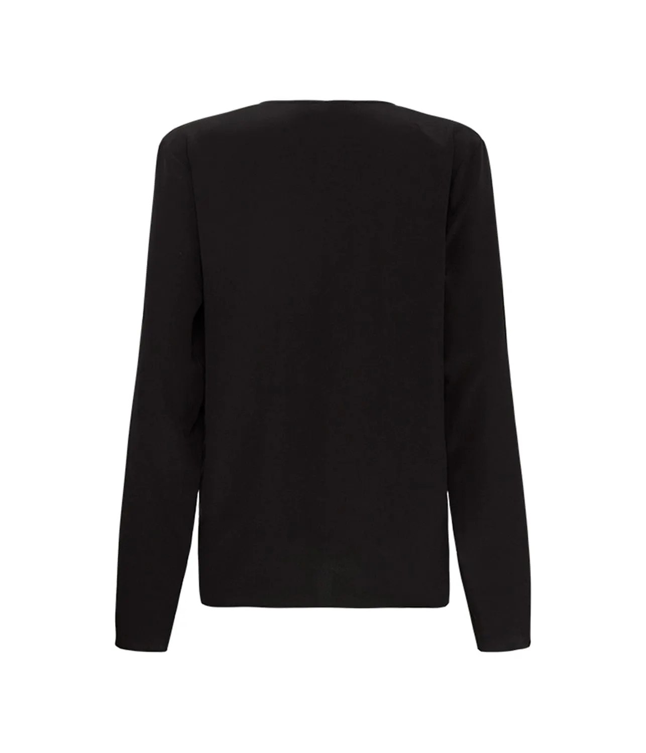 POPOVER TIE BLOUSE- BLACK