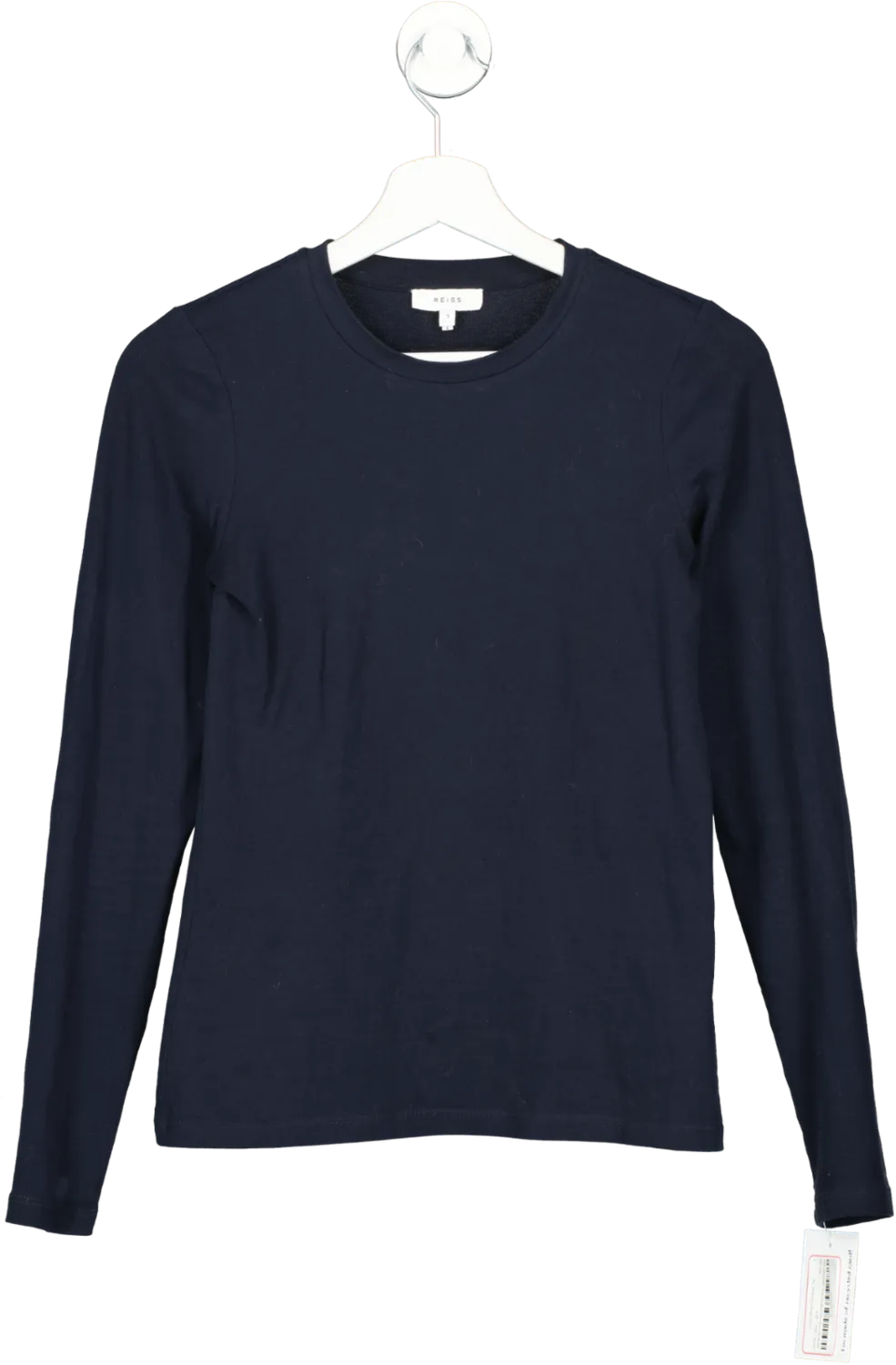 REISS Blue Cotton Blend Crew Neck Top UK S