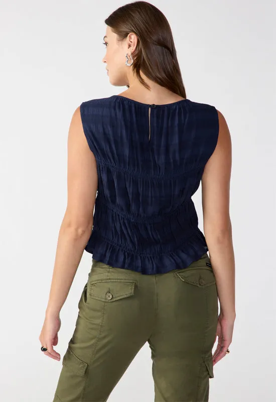 Sanctuary - Sleeveless Smock Top Navy Reflection