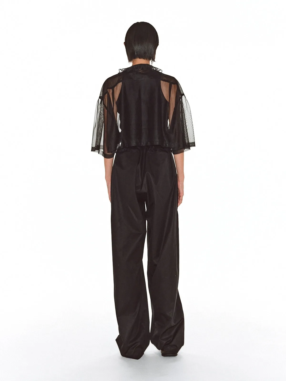 Sheer Frill Blouse / Black