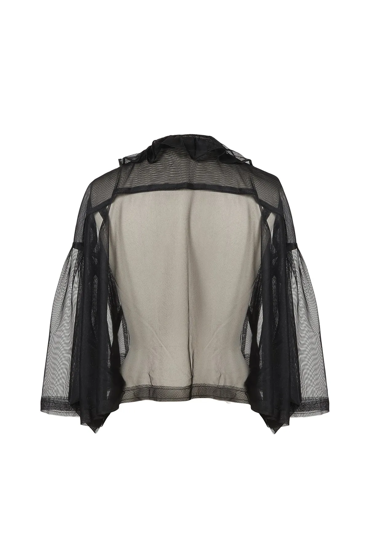 Sheer Frill Blouse / Black