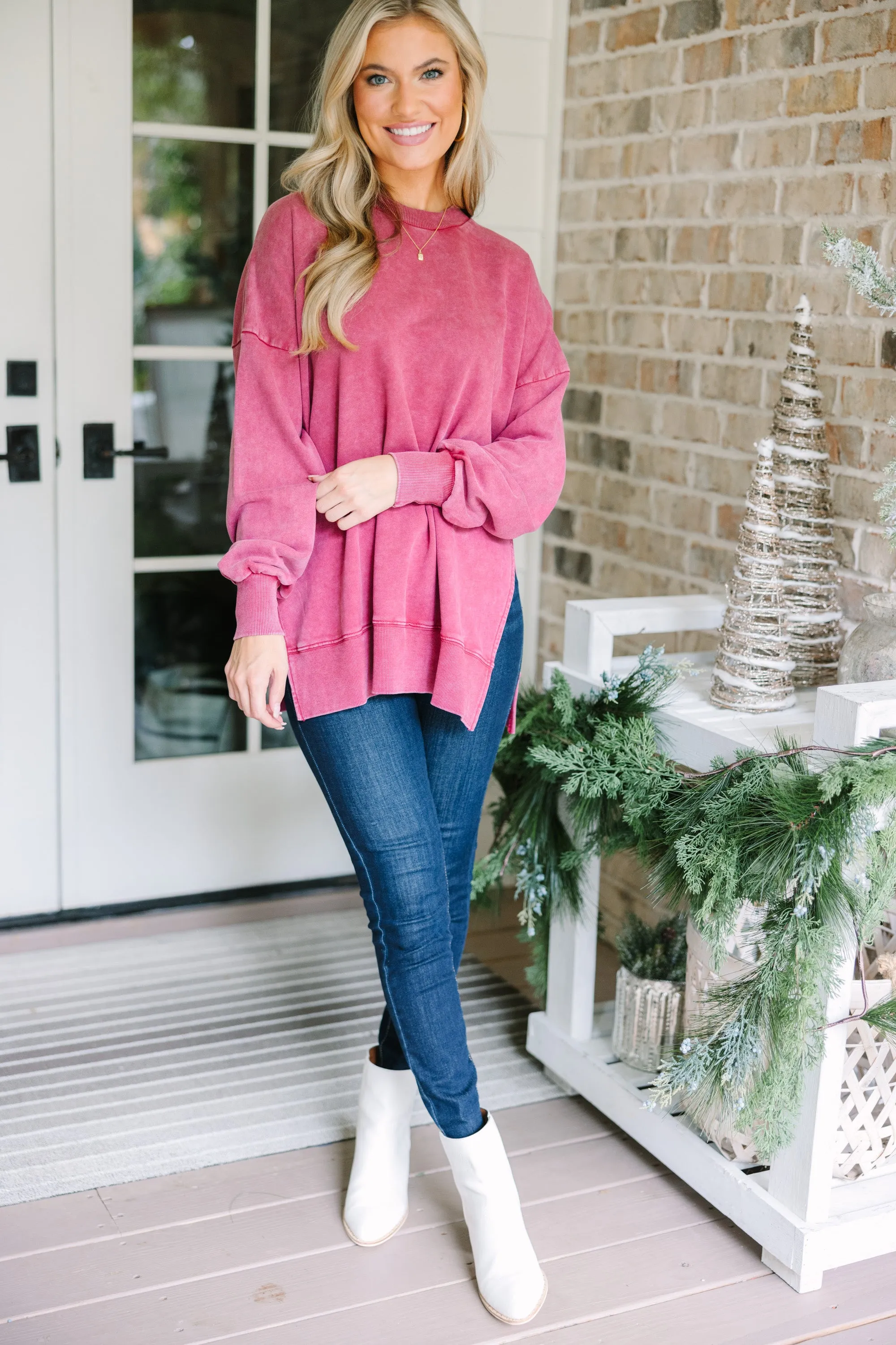 The Slouchy Wine Red Pullover