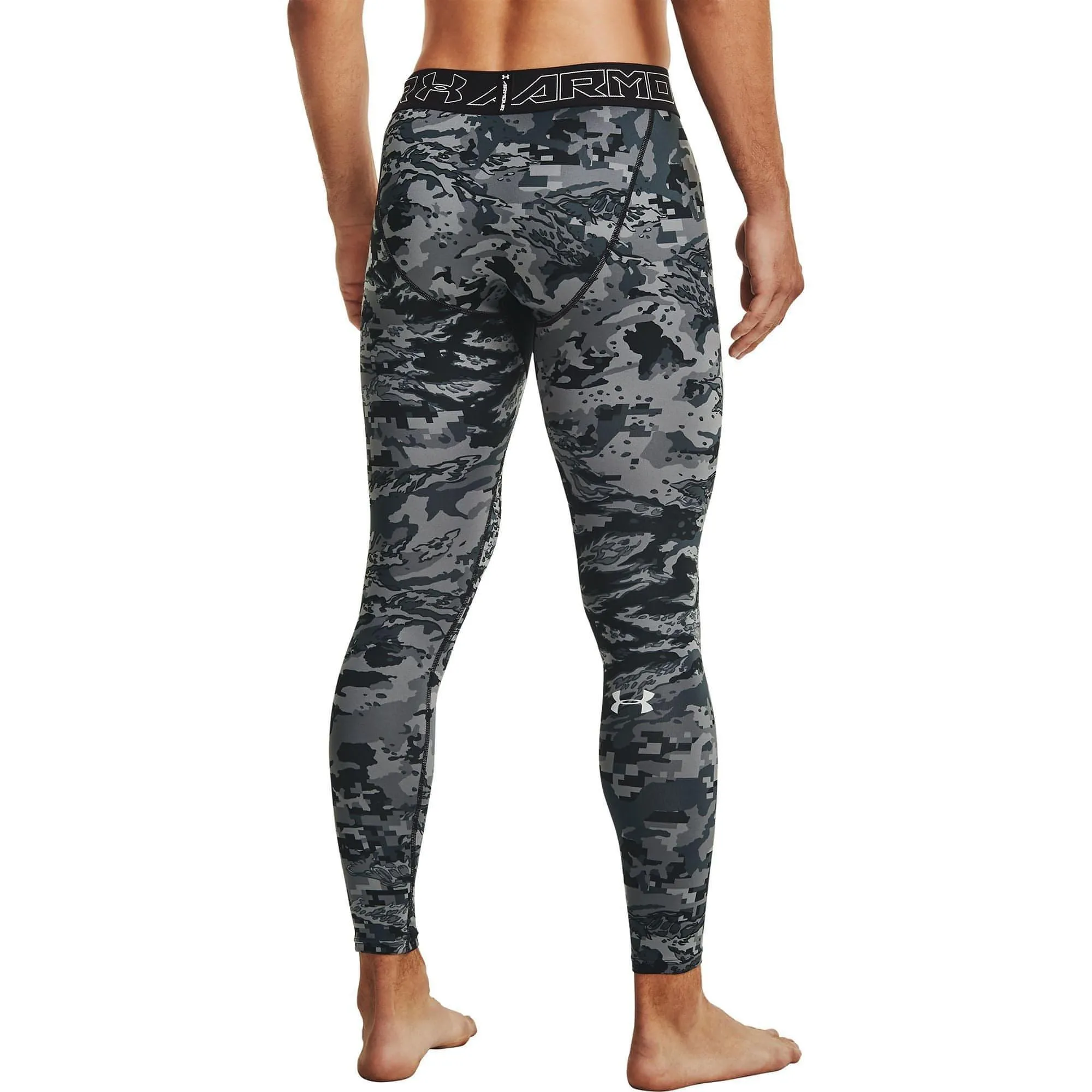 Under Armour ColdGear Printed Mens Long Training Tights - Grey