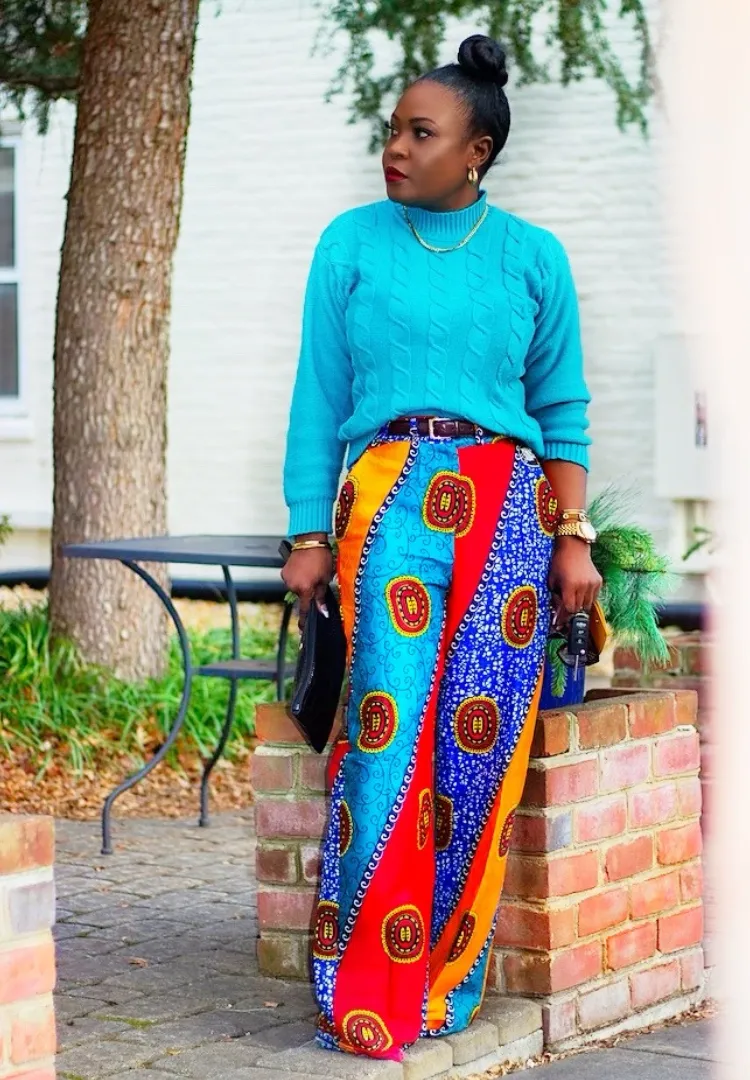 Vibrant Bazin and Ankara Print | Pants