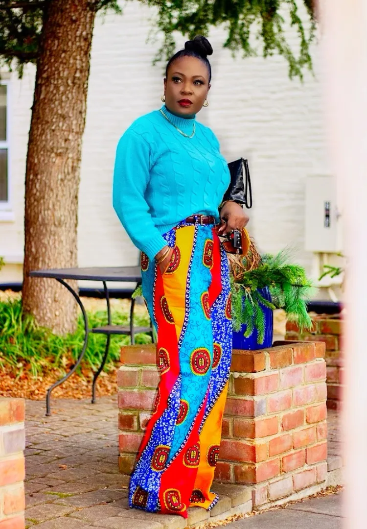 Vibrant Bazin and Ankara Print | Pants