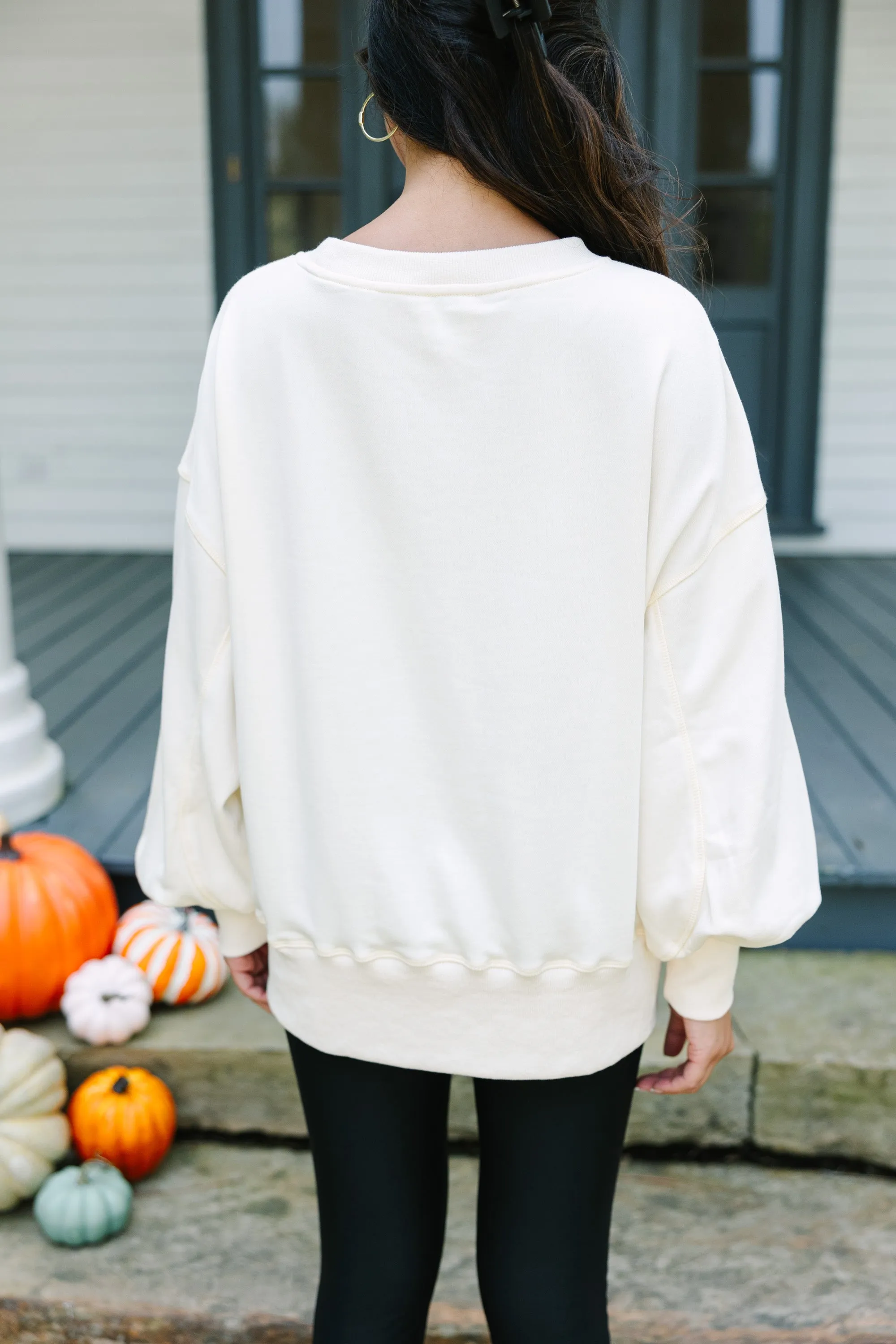 Vintage Vibes Cream White Pullover