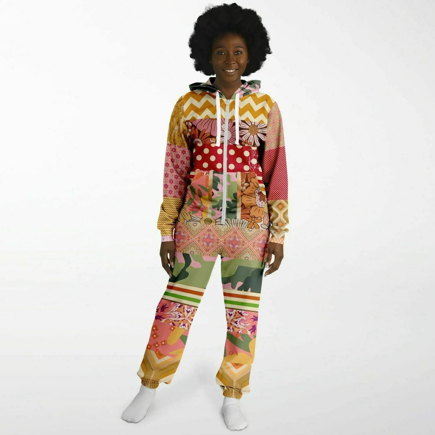 Yogananda Floral Patchwork Unisex Fleece Romper