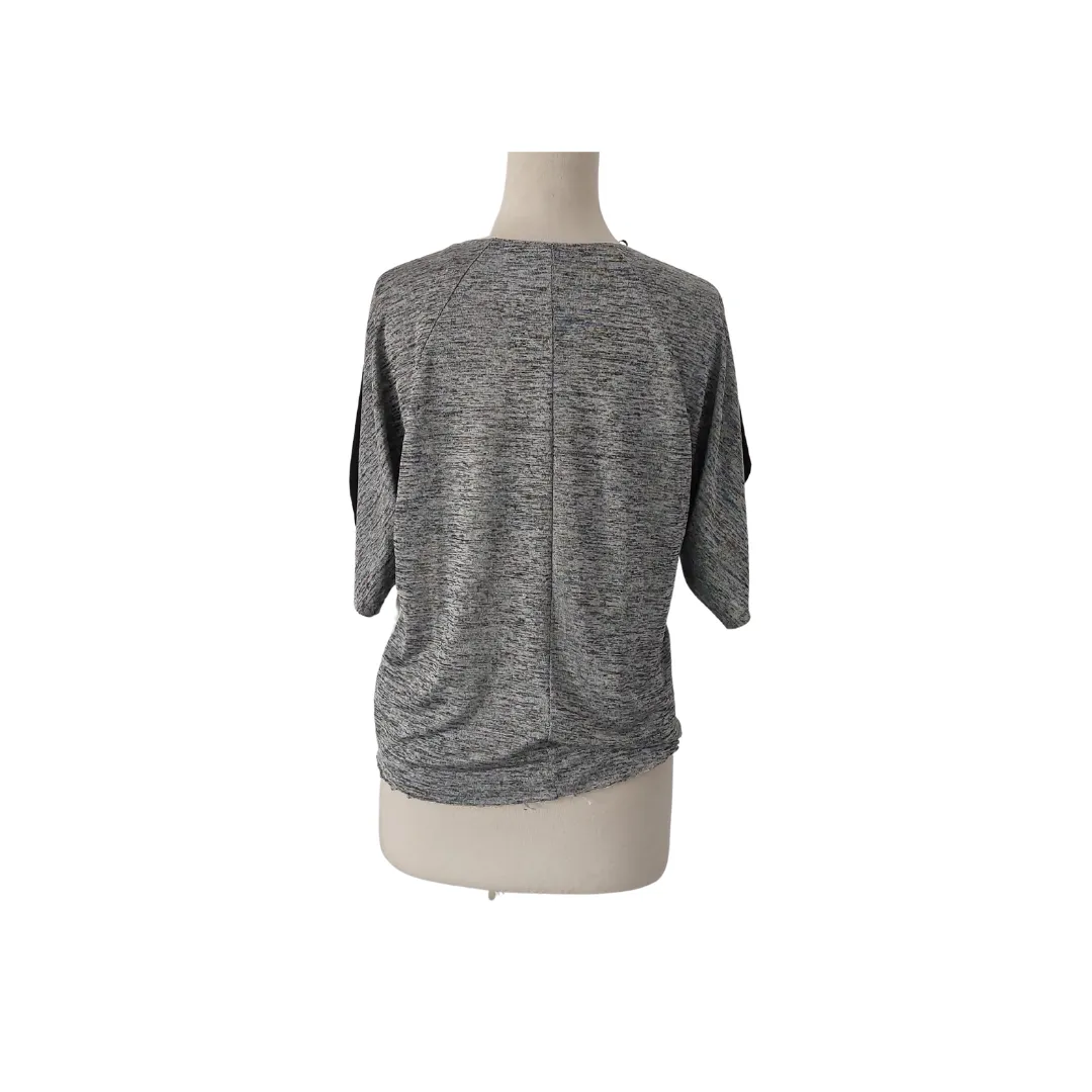 ZARA Black & White Layered with Grey Back Top | Gently Used |