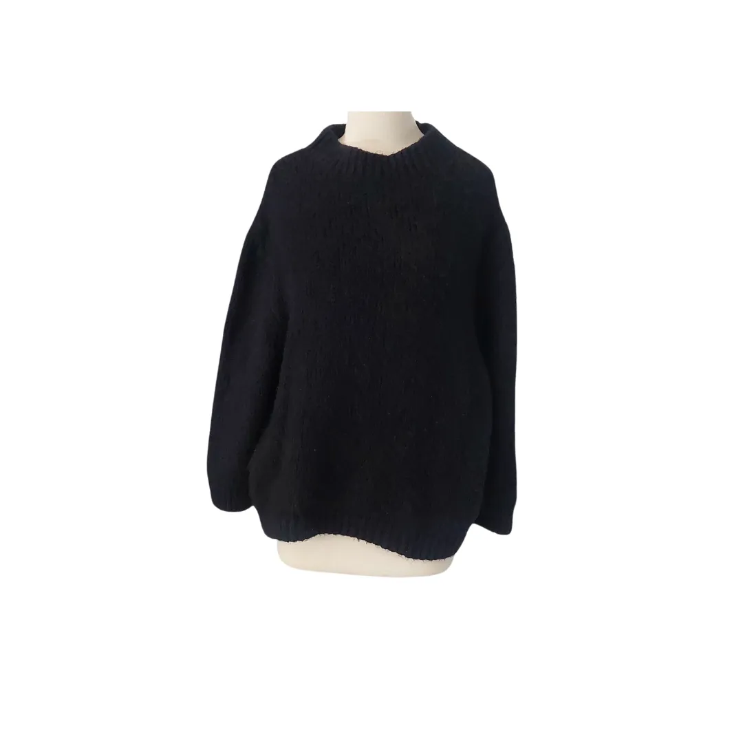 ZARA Black High-neck Knit Sweater | Gently used |